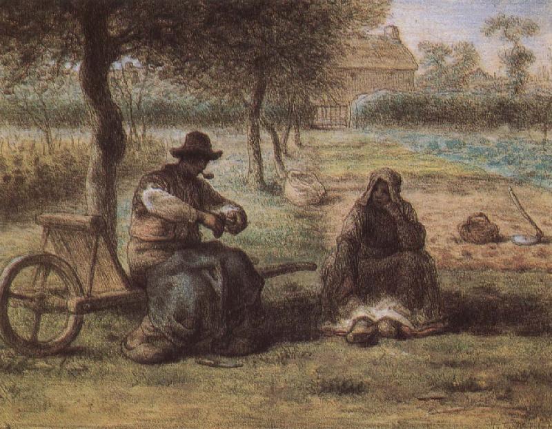 Jean Francois Millet The smoking have a break oil painting picture
